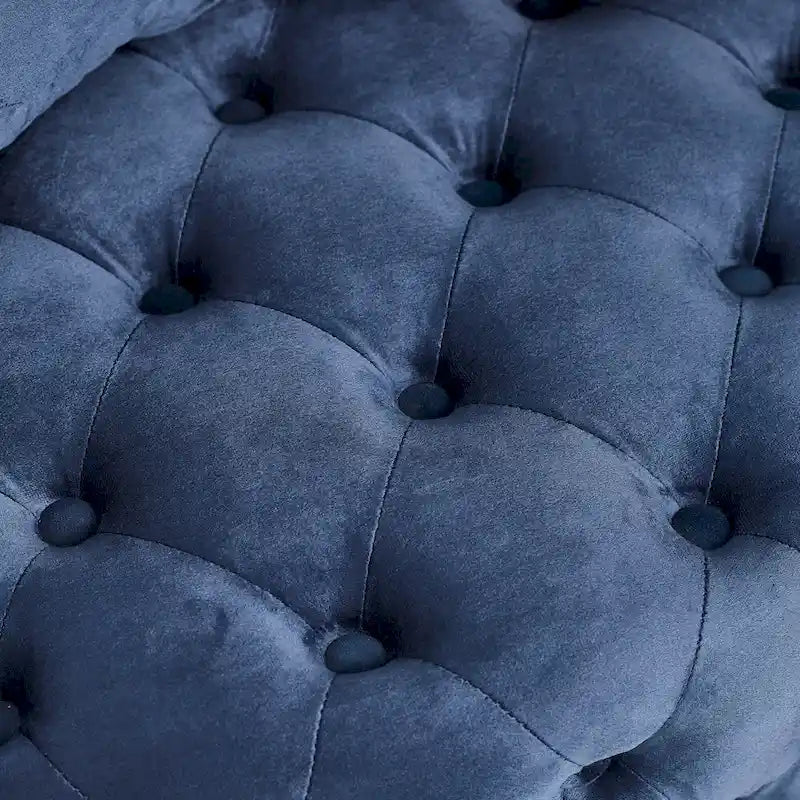Fauteuil d'appoint capitonné moderne en velours pivotant avec roulettes