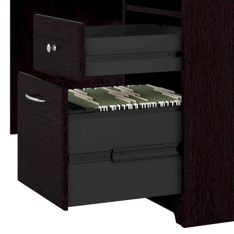 Bureau d'ordinateur d'angle en L de 60" avec huche et rangements