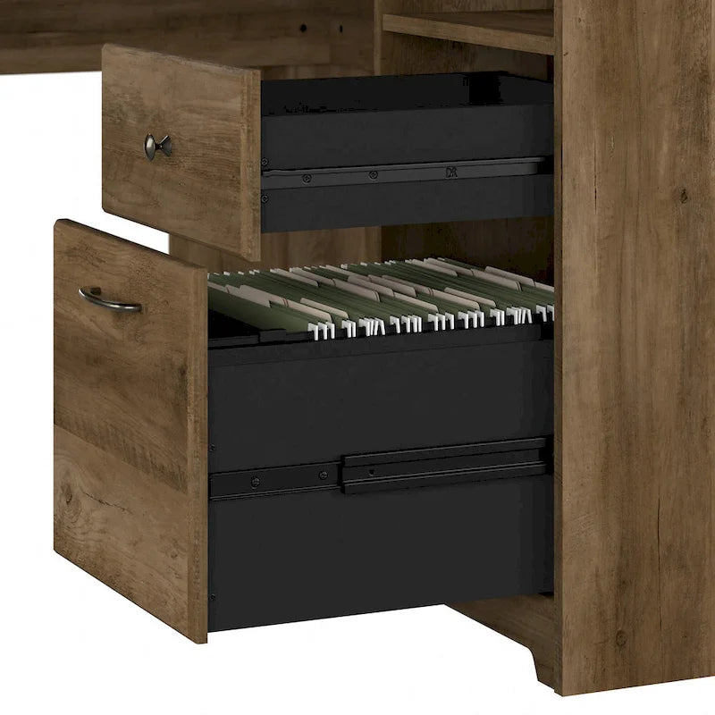Bureau d'ordinateur d'angle en L de 60" avec huche et rangements