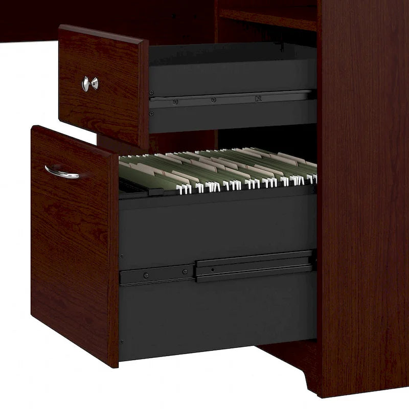 Bureau d'ordinateur d'angle en L de 60" avec huche et rangements