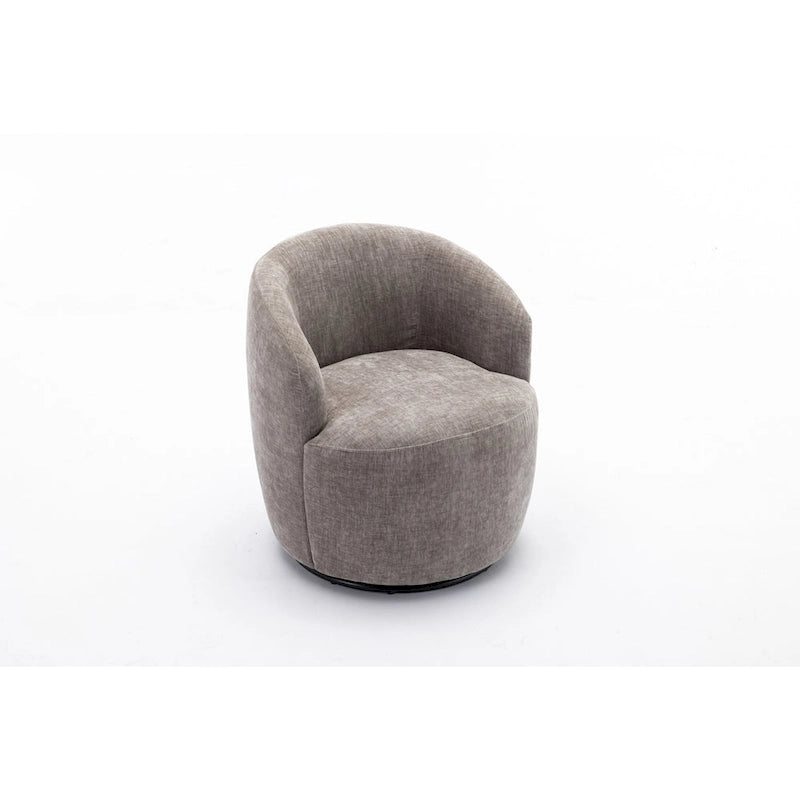Fauteuil pivotant rond en tissu chenille avec base ronde – Plusieurs coloris