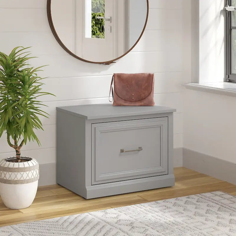 Banc à chaussures d'entrée de 61 cm avec tiroir et rangement – Plusieurs finitions