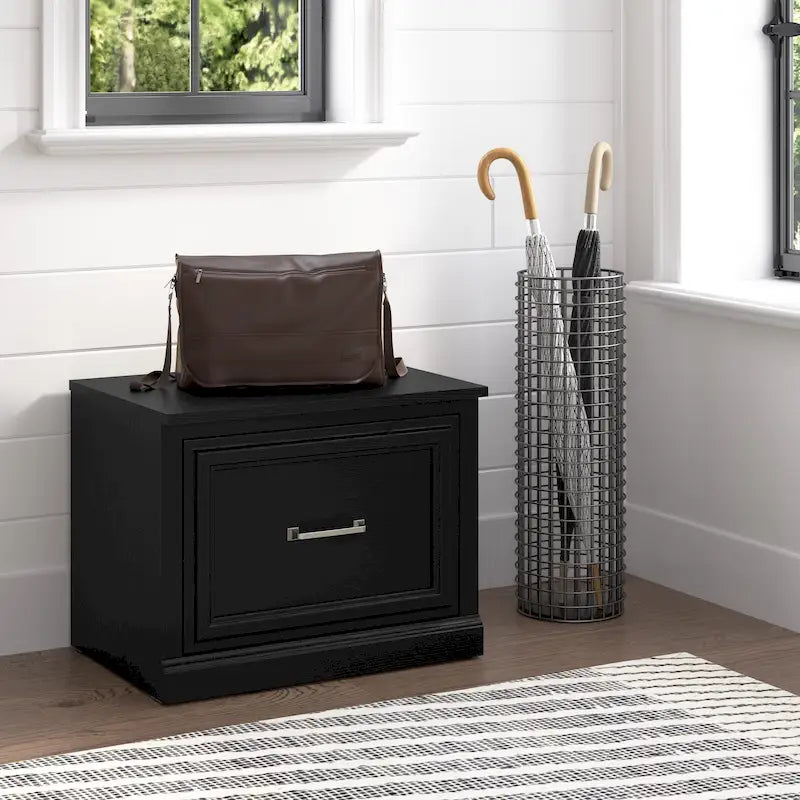 Banc à chaussures d'entrée de 61 cm avec tiroir et rangement – Plusieurs finitions