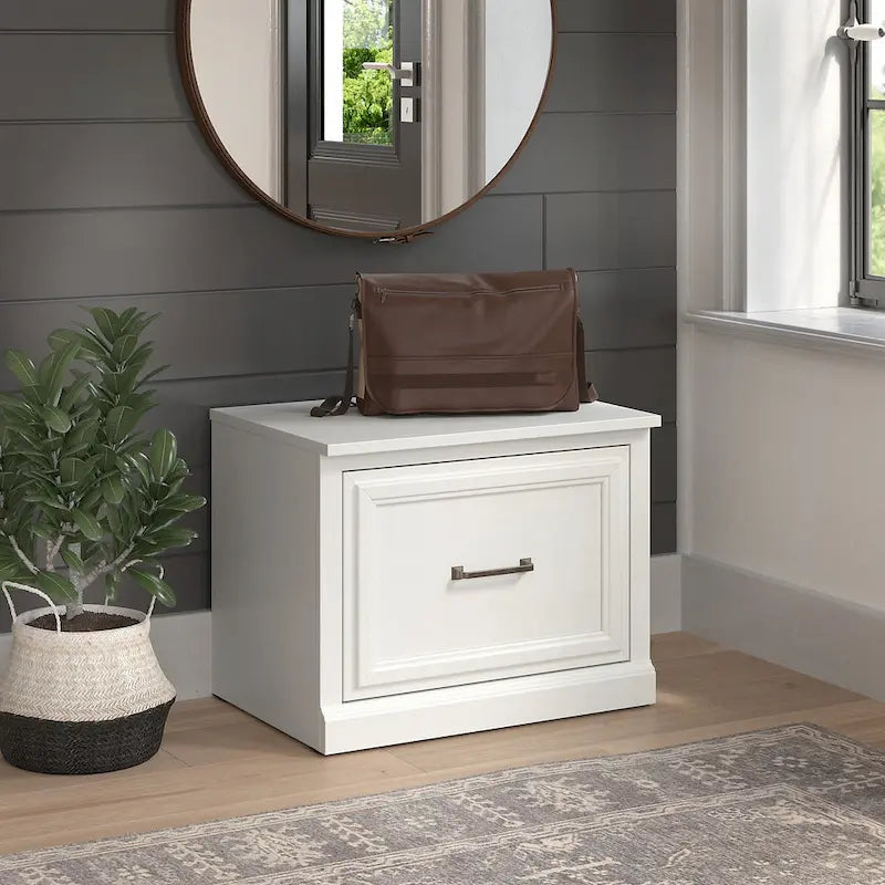 Banc à chaussures d'entrée de 61 cm avec tiroir et rangement – Plusieurs finitions