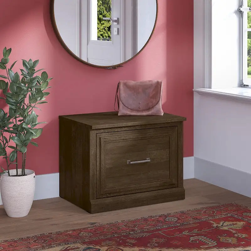 Banc à chaussures d'entrée de 61 cm avec tiroir et rangement – Plusieurs finitions