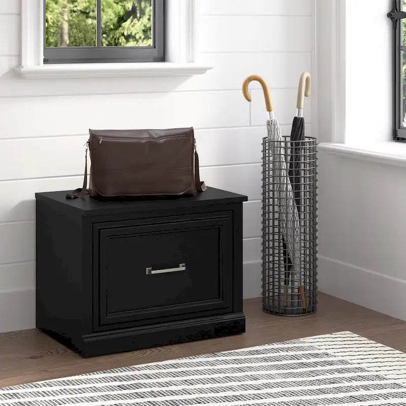 Banc à chaussures d'entrée de 61 cm avec tiroir et rangement – Plusieurs finitions
