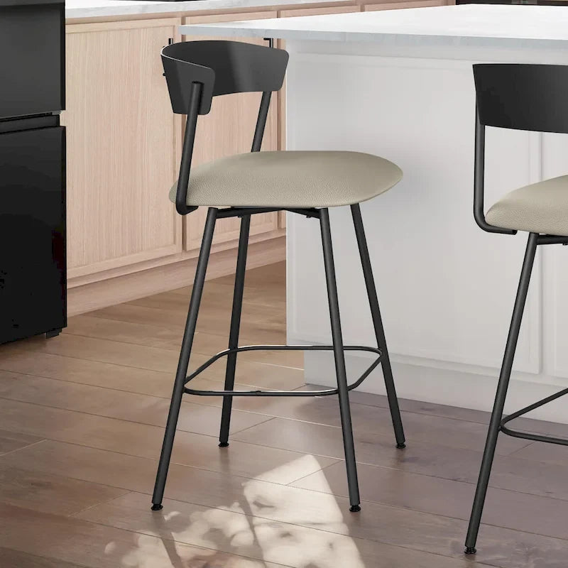 Tabouret de comptoir et de bar pivotant style scandinave avec assise rembourrée – Plusieurs options