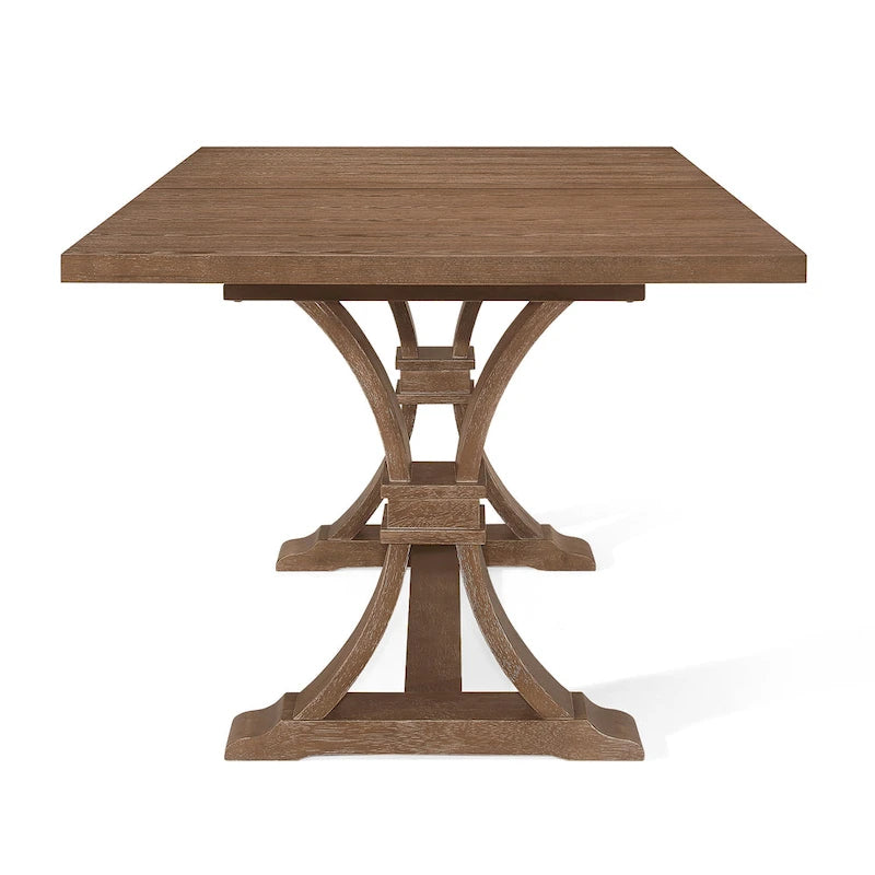 Table de salle à manger rustique extensible avec piètement en X