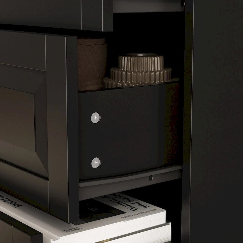 Commode moderne à 5 tiroirs avec pieds en bois massif