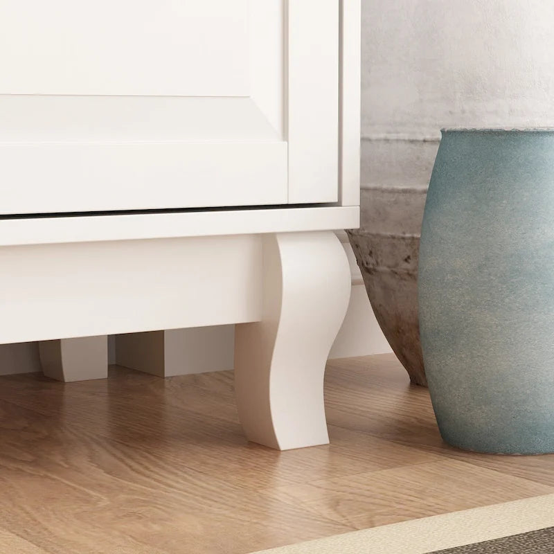 Commode moderne à 5 tiroirs avec pieds en bois massif