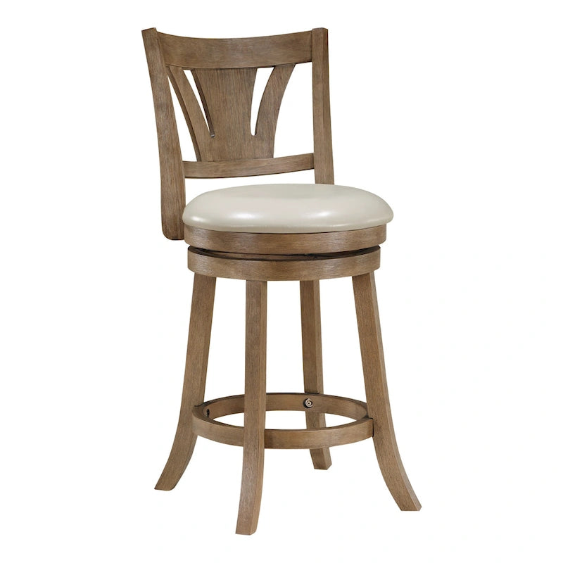 Tabouret de comptoir de ferme pivotant avec dossier incurvé et siège rembourré – Plusieurs couleurs