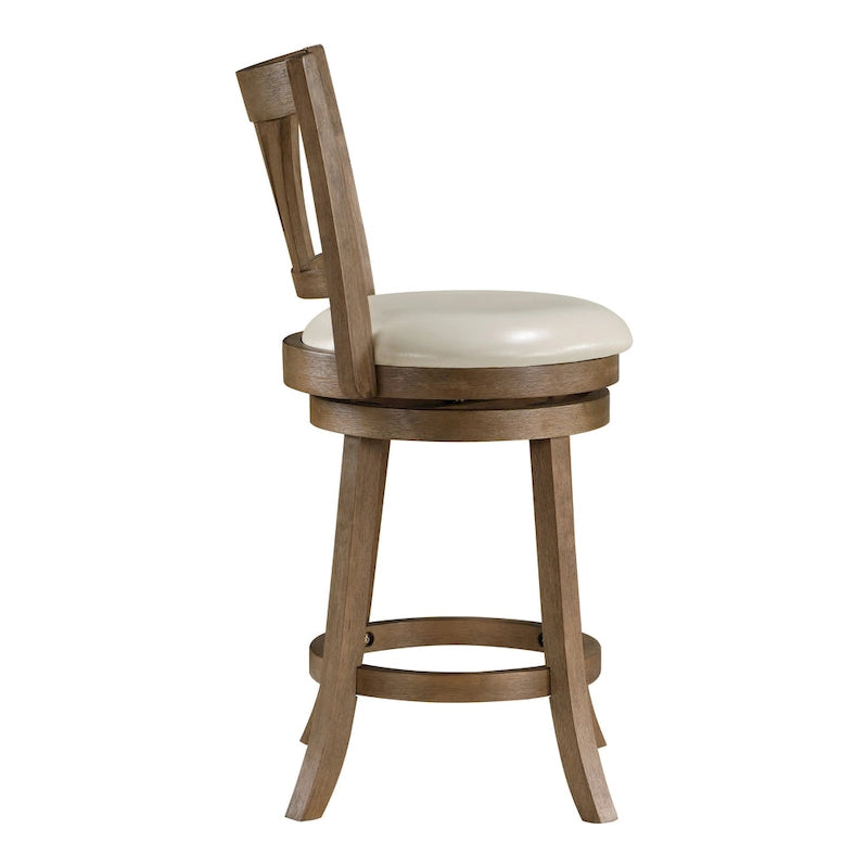 Tabouret de comptoir de ferme pivotant avec dossier incurvé et siège rembourré – Plusieurs couleurs