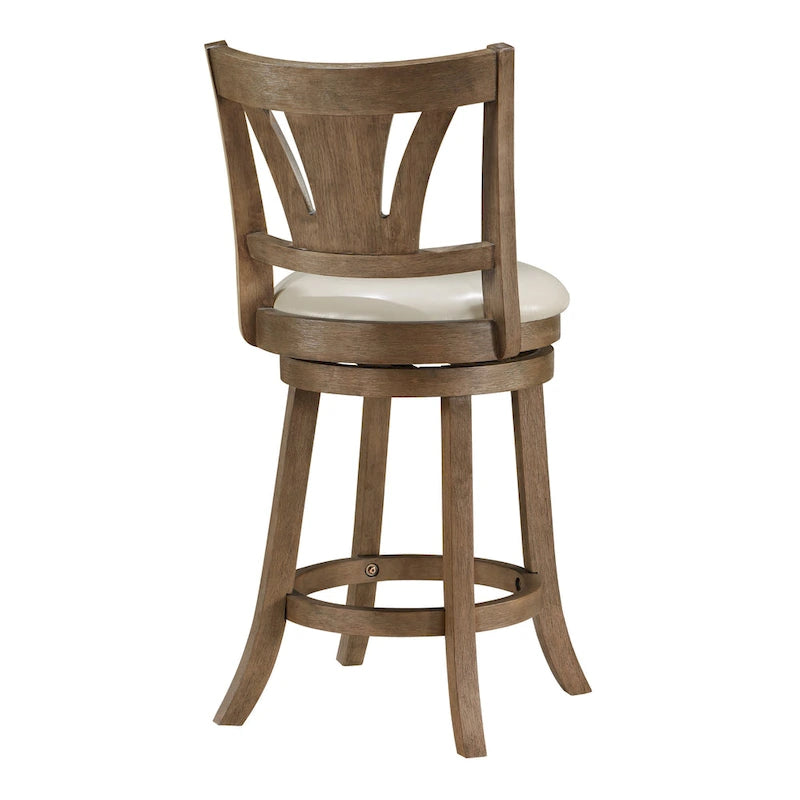 Tabouret de comptoir de ferme pivotant avec dossier incurvé et siège rembourré – Plusieurs couleurs