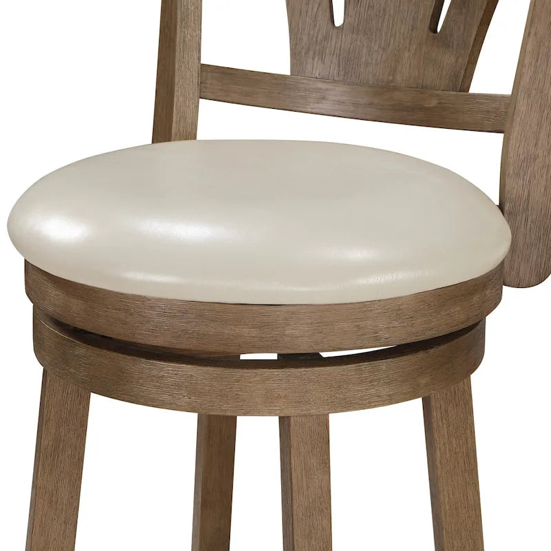 Tabouret de comptoir de ferme pivotant avec dossier incurvé et siège rembourré – Plusieurs couleurs