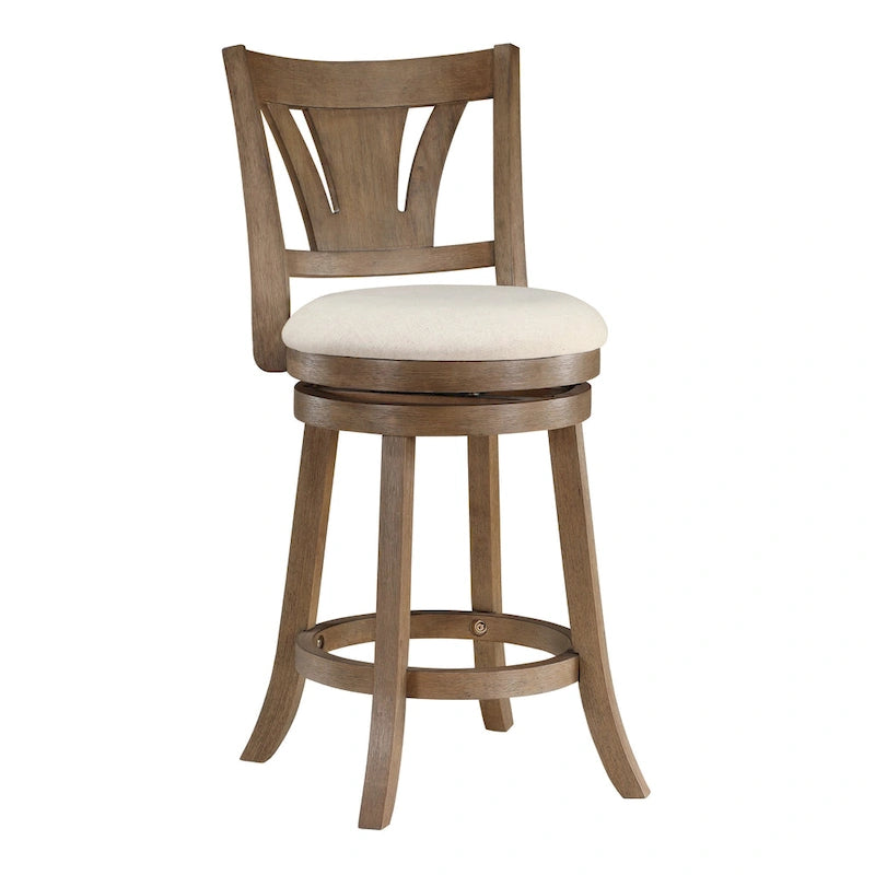 Tabouret de comptoir de ferme pivotant avec dossier incurvé et siège rembourré – Plusieurs couleurs