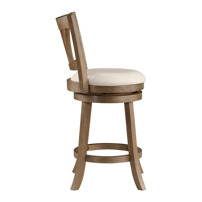 Tabouret de comptoir de ferme pivotant avec dossier incurvé et siège rembourré – Plusieurs couleurs
