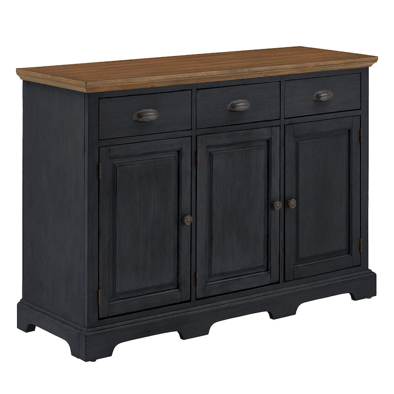 Buffet en bois rustique avec tiroirs et rangements – Plusieurs finitions