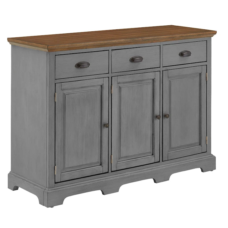 Buffet en bois rustique avec tiroirs et rangements – Plusieurs finitions
