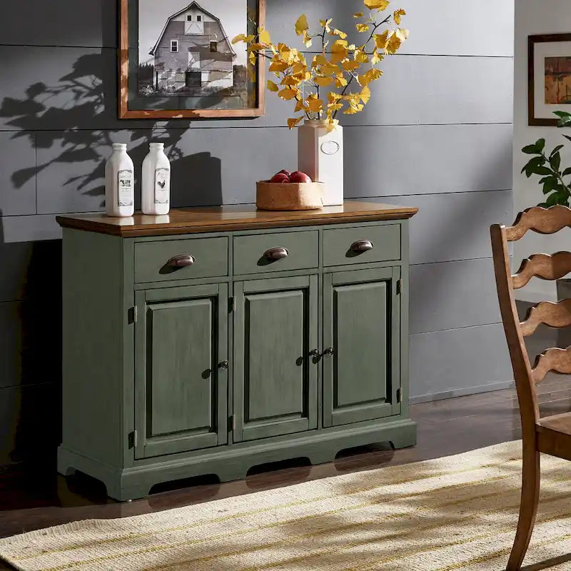 Buffet en bois rustique avec tiroirs et rangements – Plusieurs finitions