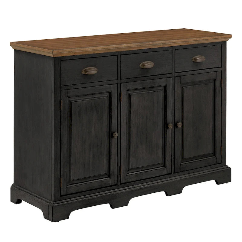 Buffet en bois rustique avec tiroirs et rangements – Plusieurs finitions