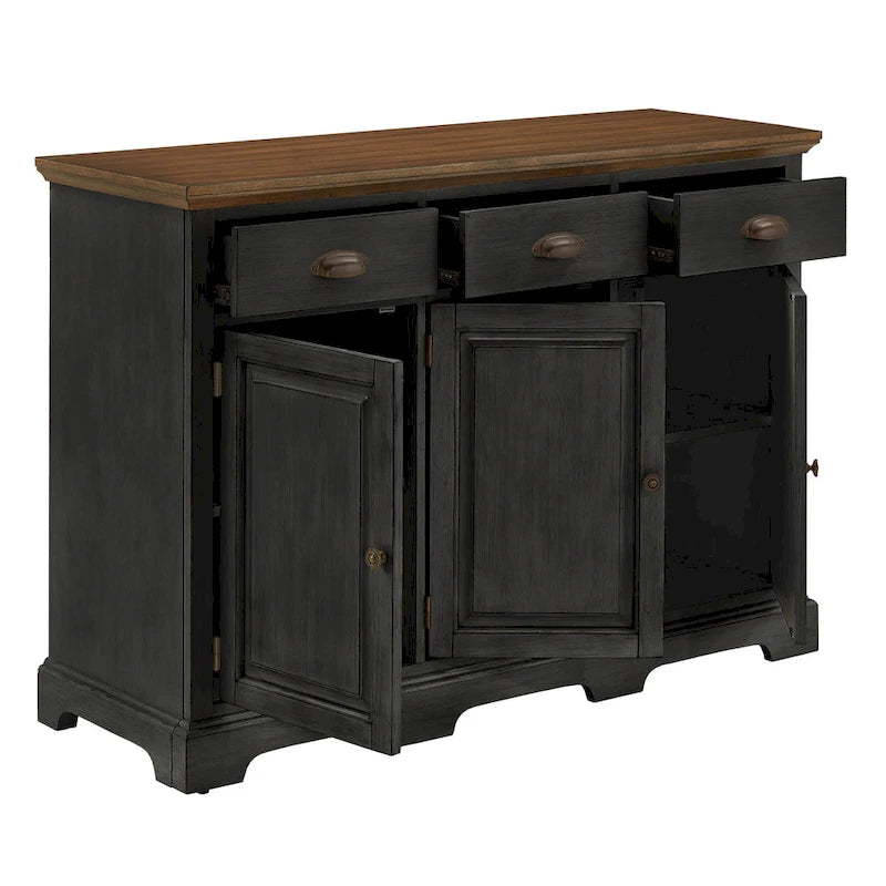 Buffet en bois rustique avec tiroirs et rangements – Plusieurs finitions