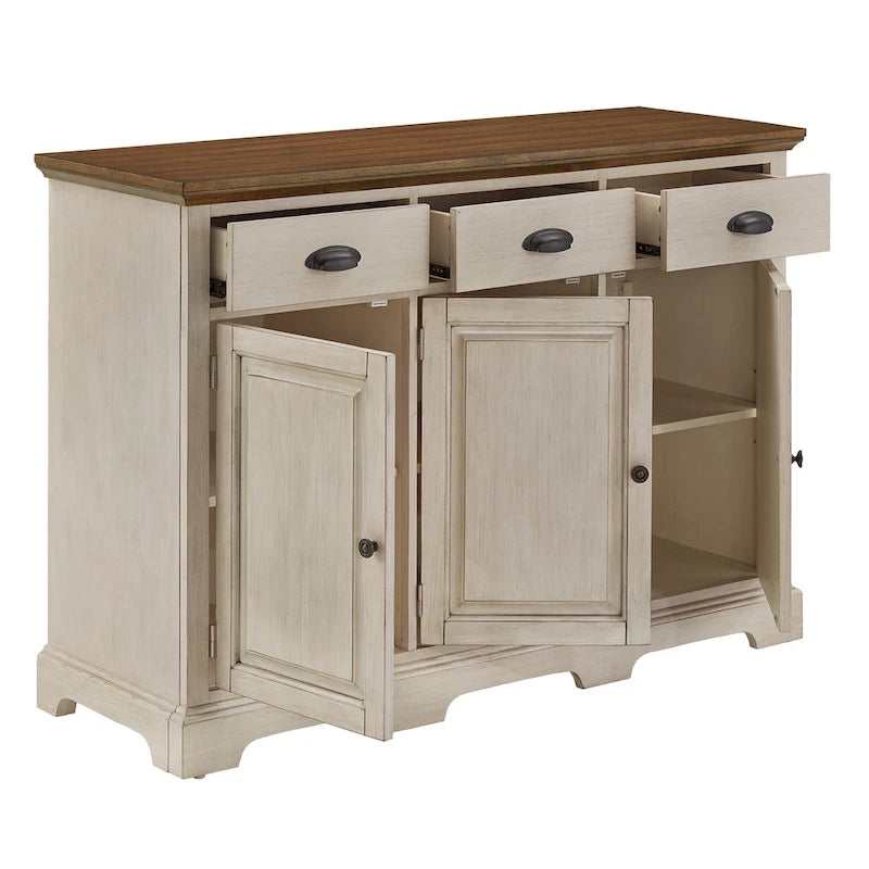 Buffet en bois rustique avec tiroirs et rangements – Plusieurs finitions