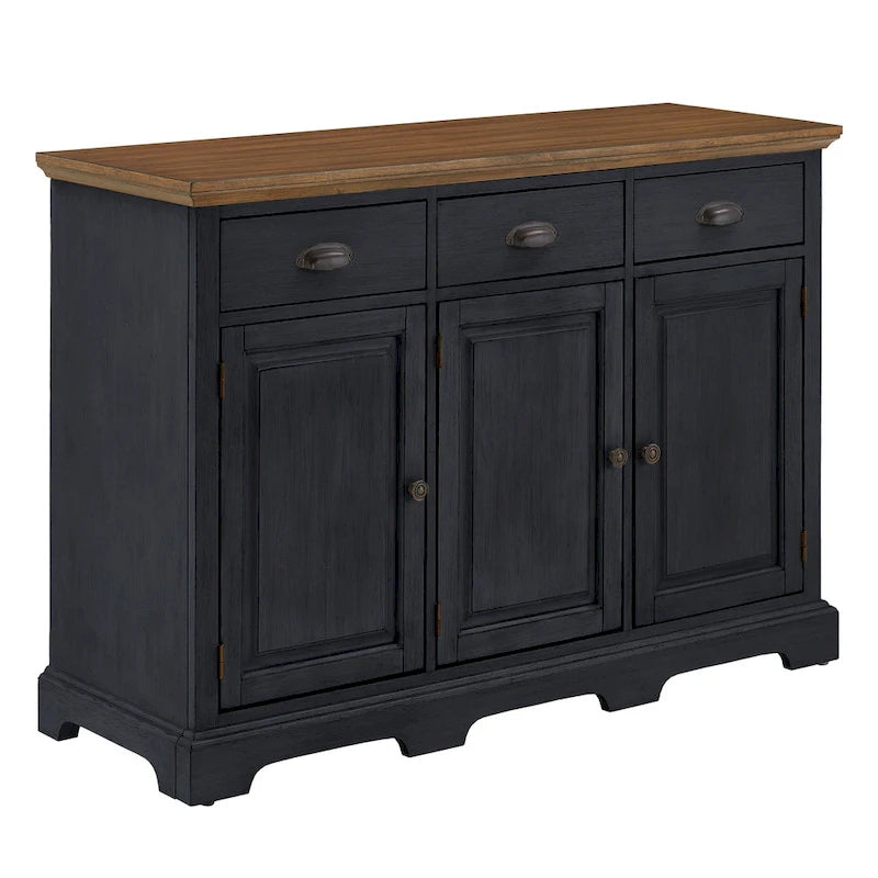 Buffet en bois rustique avec tiroirs et rangements – Plusieurs finitions