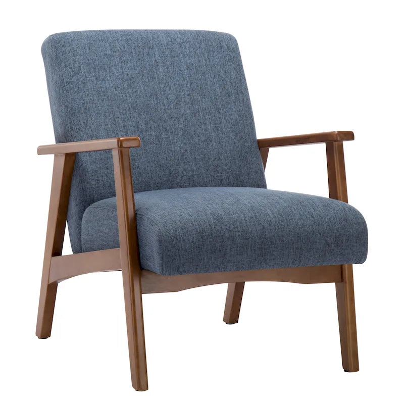 Fauteuil d'appoint en tissu avec accoudoirs et pieds en hêtre – Plusieurs couleurs