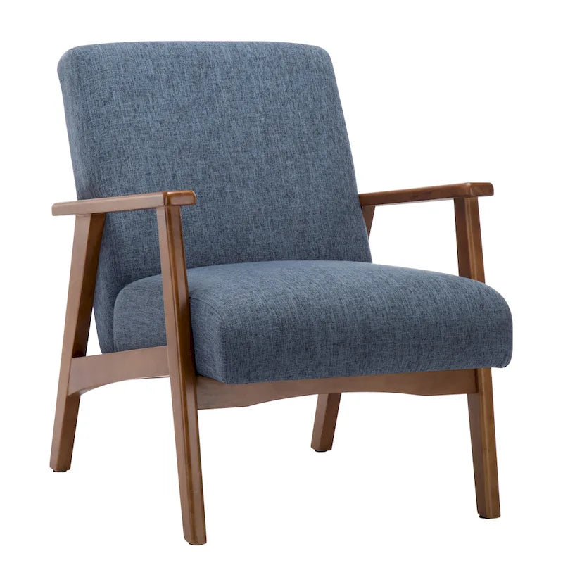 Fauteuil d'appoint en tissu avec accoudoirs et pieds en hêtre – Plusieurs couleurs