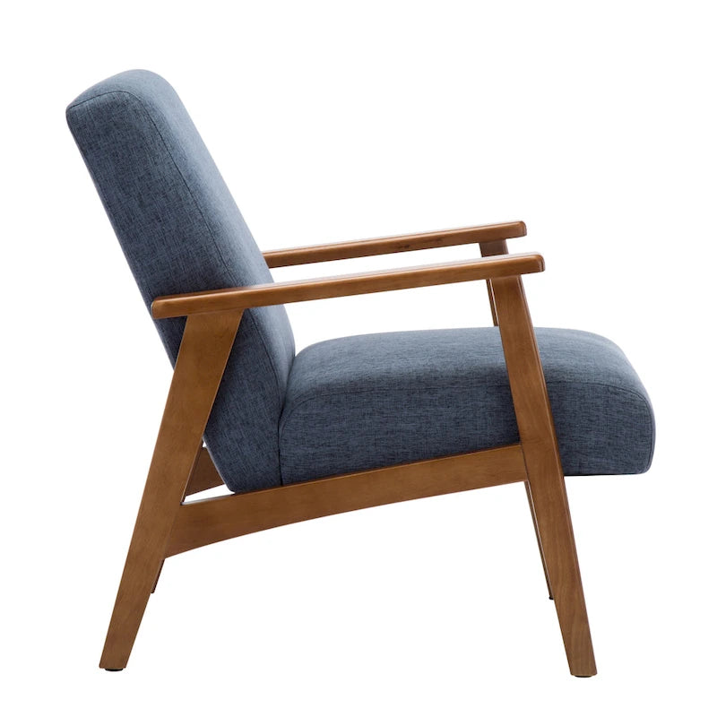 Fauteuil d'appoint en tissu avec accoudoirs et pieds en hêtre – Plusieurs couleurs