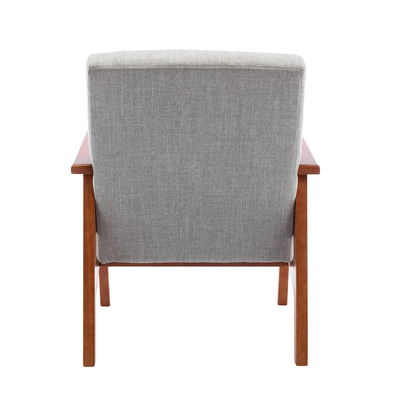 Fauteuil d'appoint en tissu avec accoudoirs et pieds en hêtre – Plusieurs couleurs