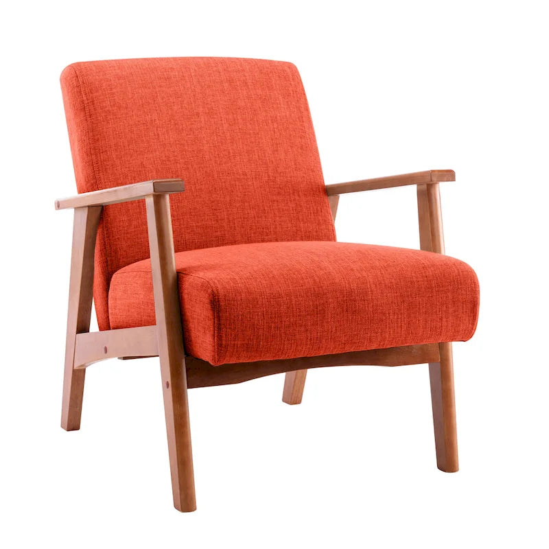 Fauteuil d'appoint en tissu avec accoudoirs et pieds en hêtre – Plusieurs couleurs
