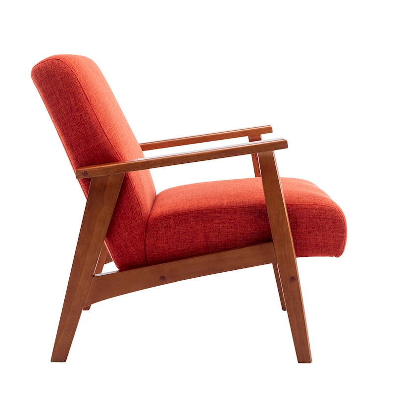 Fauteuil d'appoint en tissu avec accoudoirs et pieds en hêtre – Plusieurs couleurs