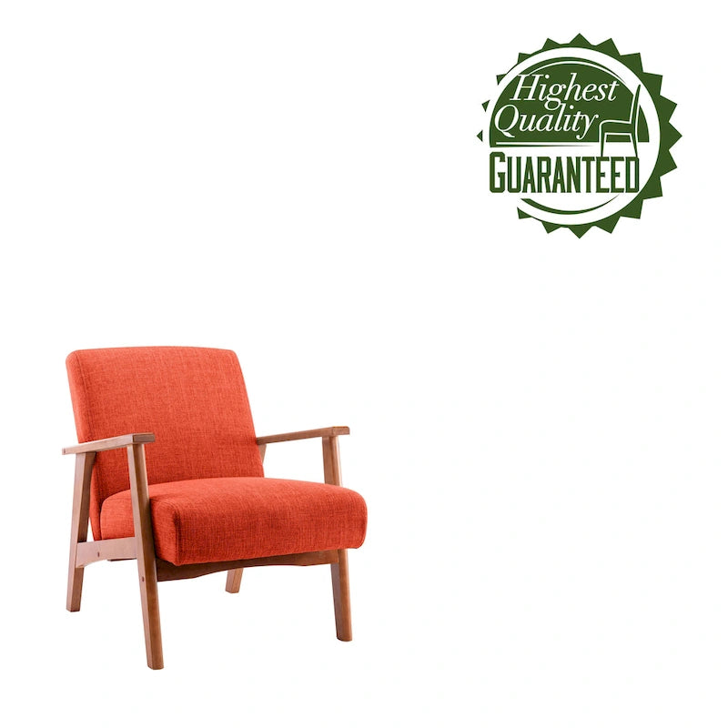 Fauteuil d'appoint en tissu avec accoudoirs et pieds en hêtre – Plusieurs couleurs