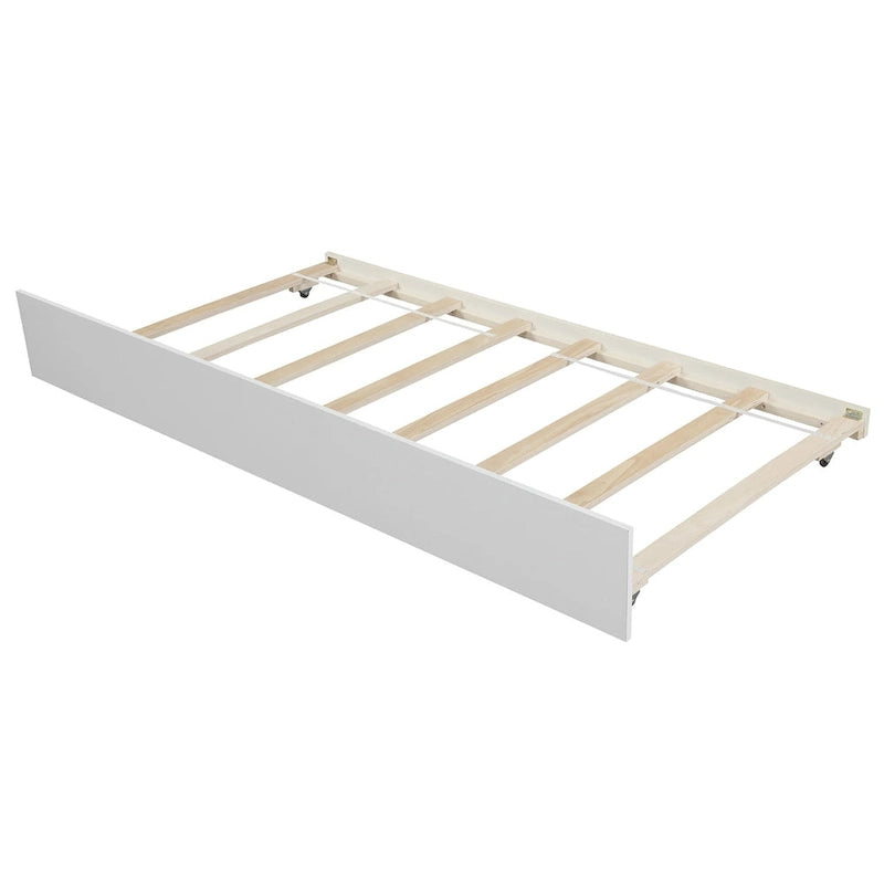 Lit plateforme double en bois massif avec lit gigogne coulissant