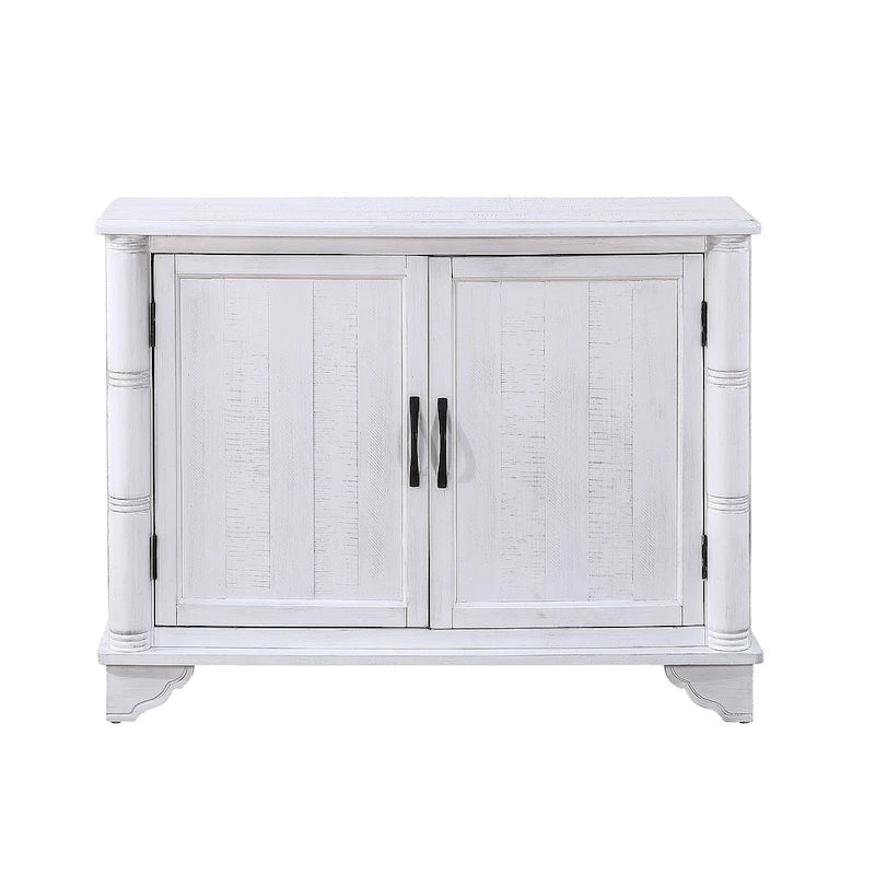 Table console rustique en bois à double porte avec étagère réglable