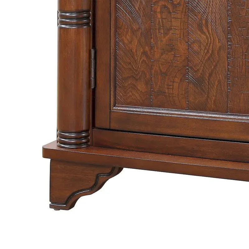 Table console rustique en bois à double porte avec étagère réglable