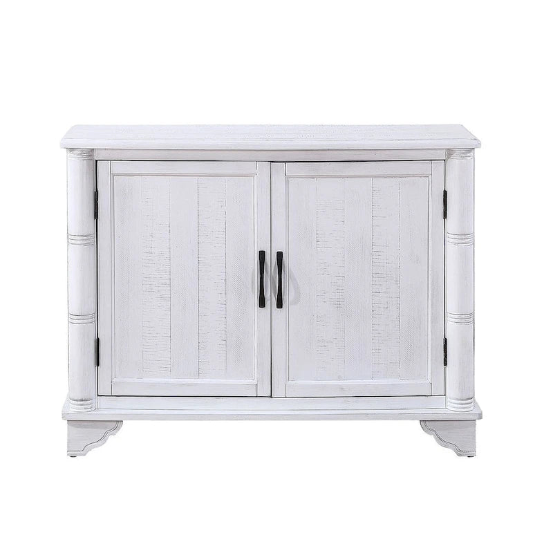 Table console rustique en bois à double porte avec étagère réglable