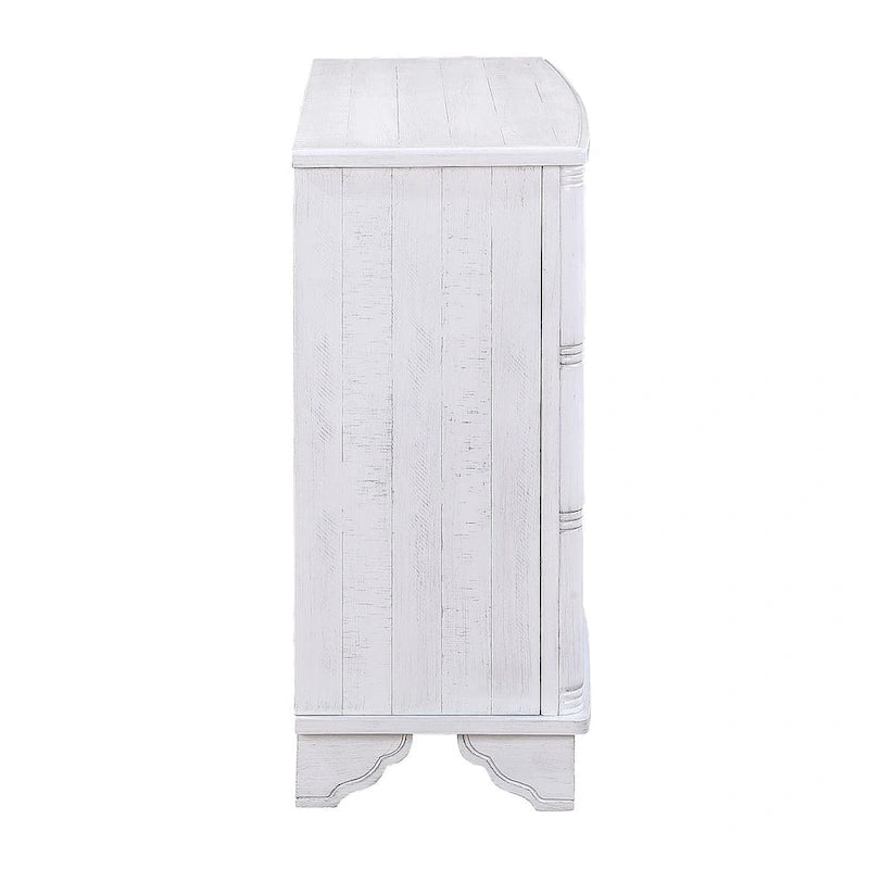 Table console rustique en bois à double porte avec étagère réglable