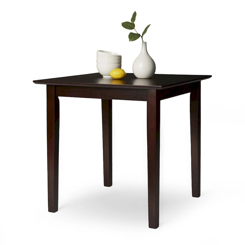 Table de petit-déjeuner carrée compacte avec pieds coniques