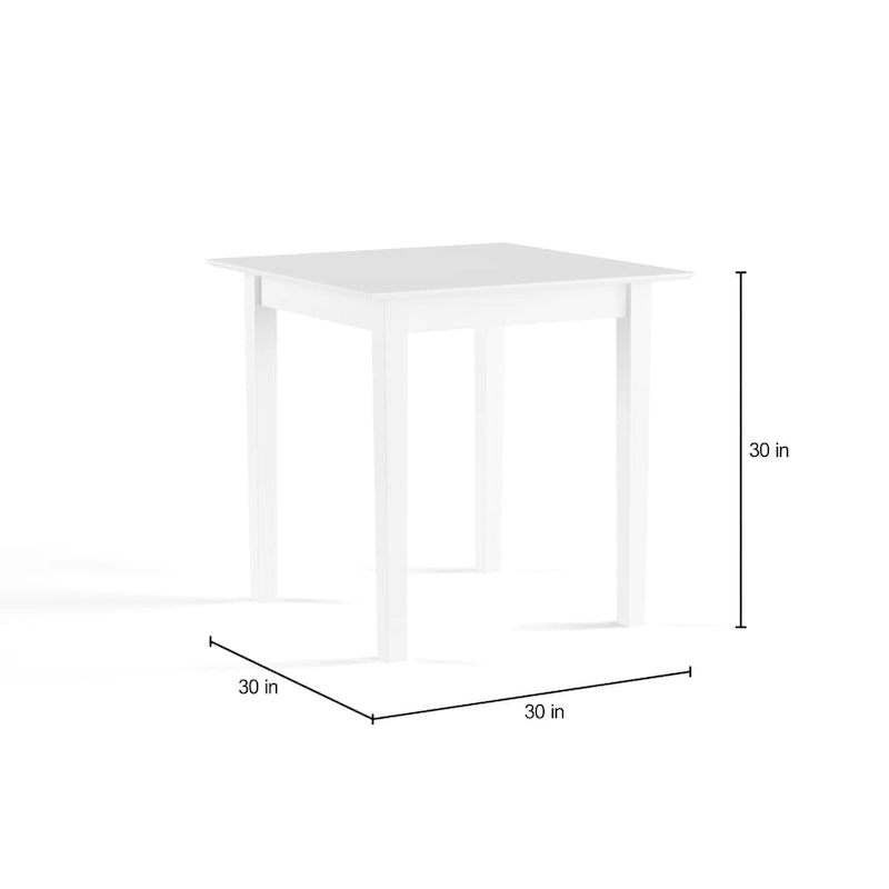 Table de petit-déjeuner carrée compacte avec pieds coniques