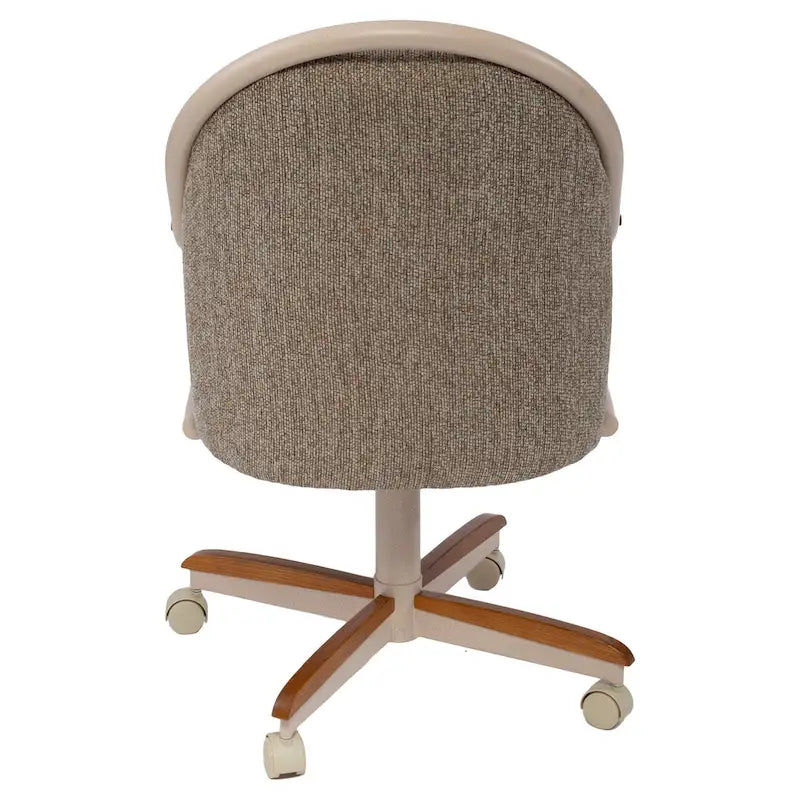 Chaise de salle à manger tapissée pivotante et inclinable à 360° avec roulettes