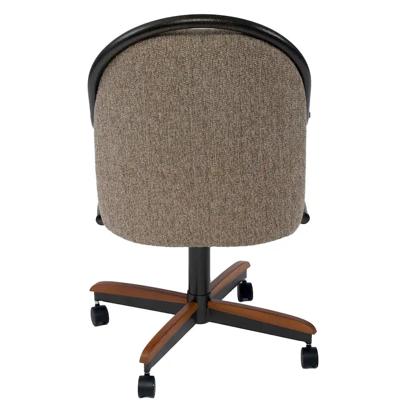 Chaise de salle à manger tapissée pivotante et inclinable à 360° avec roulettes
