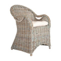 Fauteuil en rotin naturel tressé à la main avec coussin