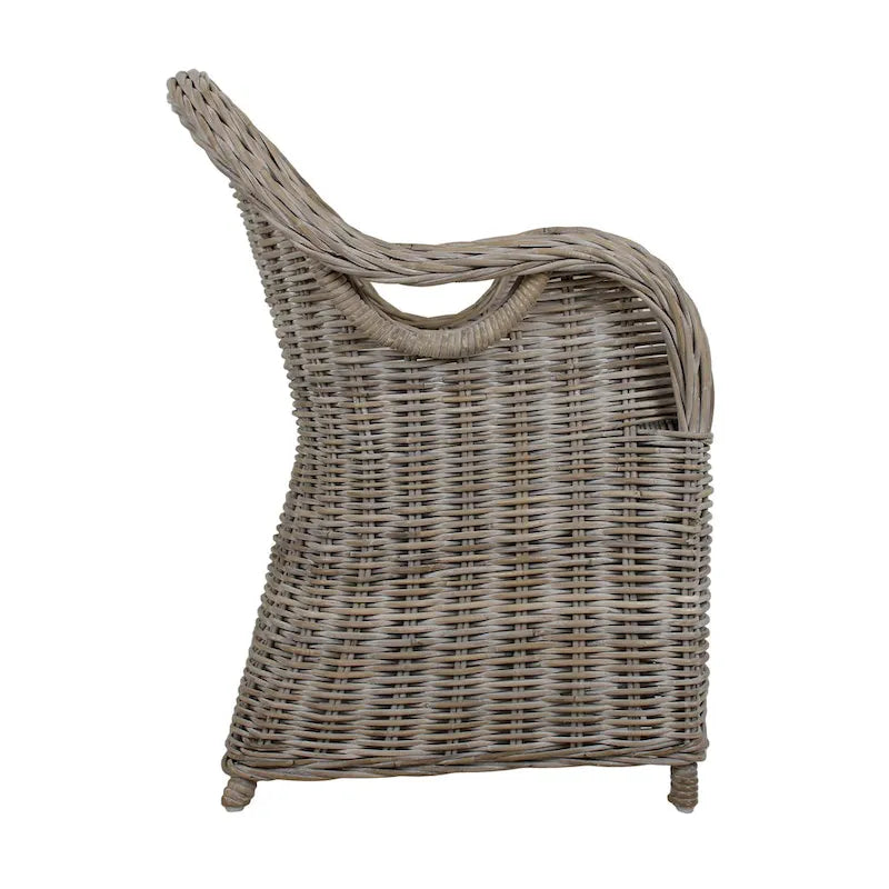 Fauteuil en rotin naturel tressé à la main avec coussin