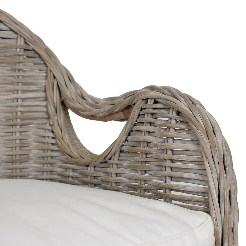 Fauteuil en rotin naturel tressé à la main avec coussin
