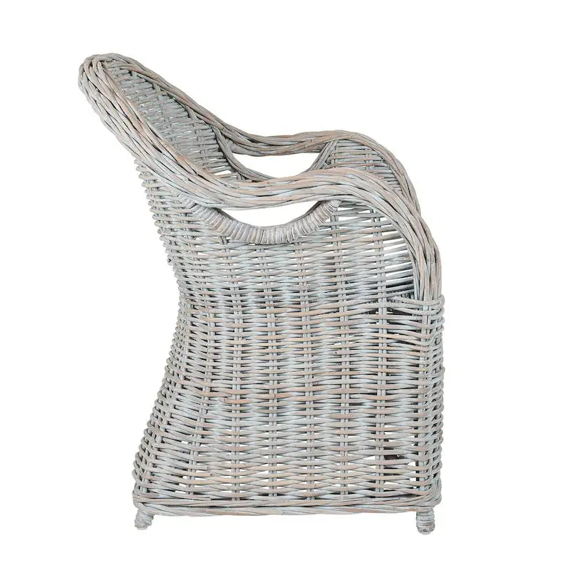 Fauteuil en rotin naturel tressé à la main avec coussin
