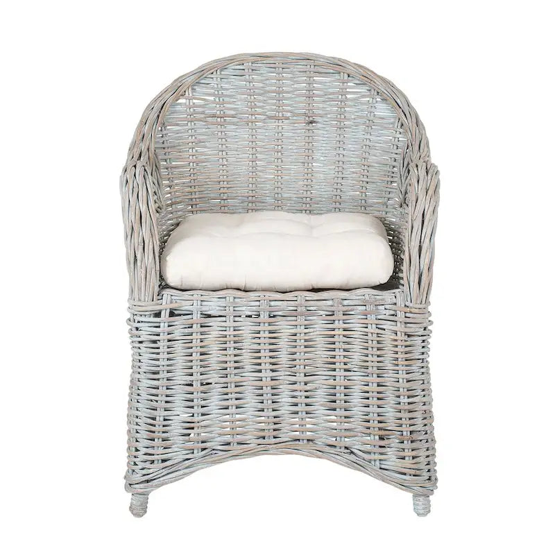 Fauteuil en rotin naturel tressé à la main avec coussin