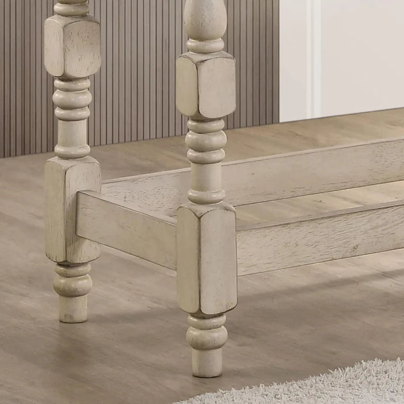 Banc de comptoir rembourré de 50 po avec pieds tournés de style campagnard