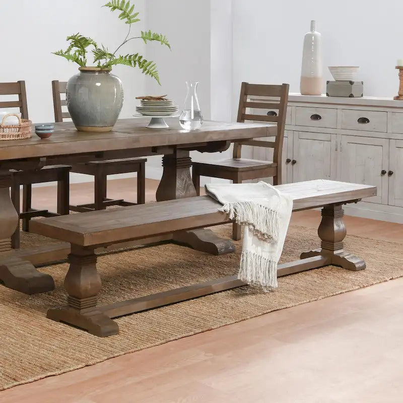 Banc de salle à manger rustique en pin recyclé